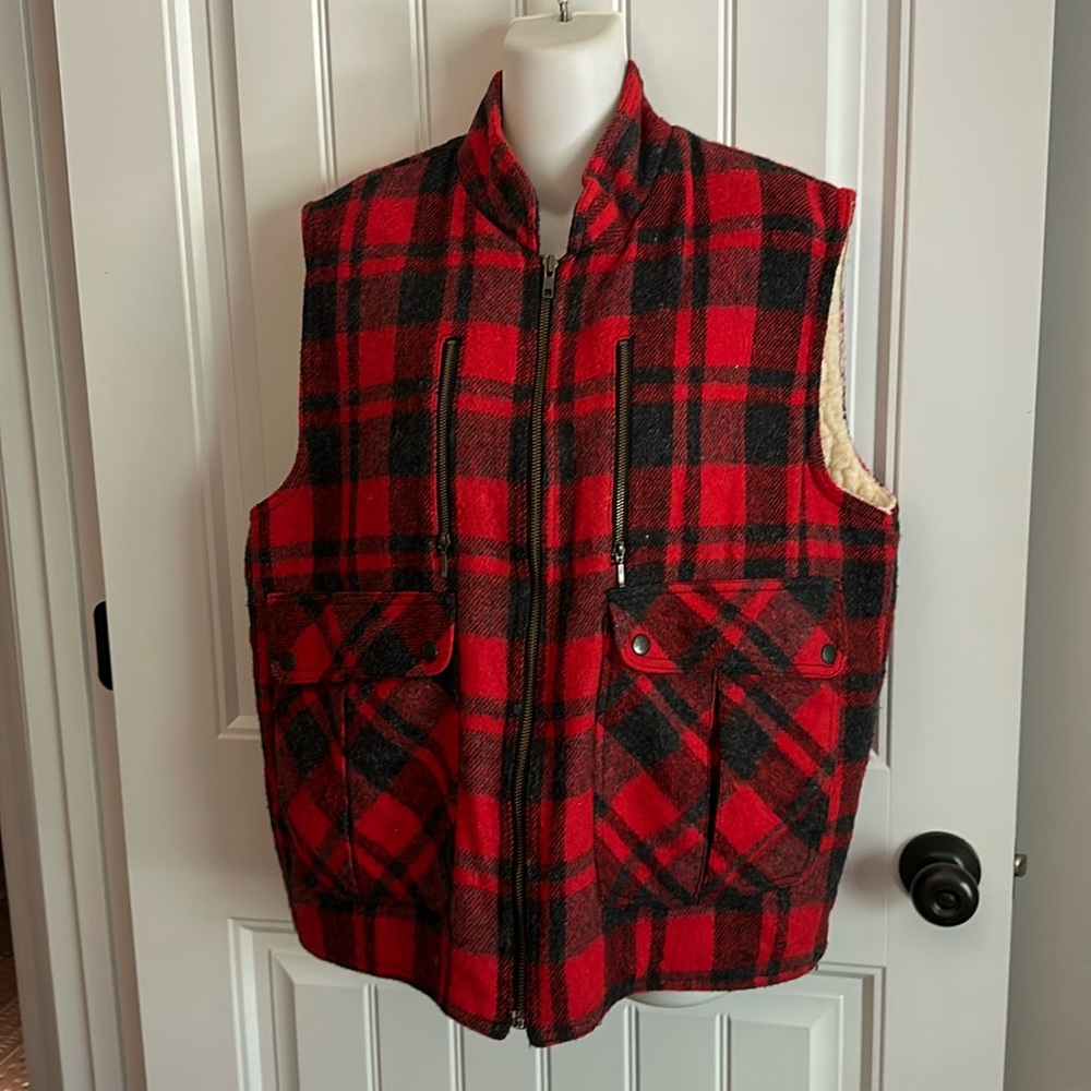 Vintage Appears New Northern Summit Wool Blend Vest Heavy Sherpa Lined